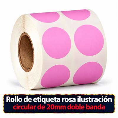 Rollo de etiqueta Ilustración Circular Rosa 20 Diametro (2B - B40 ROLLO x 1000)